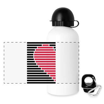 chemise de partenaire cœur gauche - Gourde panoramique avec couvercle 500 ml - blanc - Devant