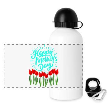 Tulipes éclatantes pour la fête des mères - Gourde panoramique avec couvercle 500 ml - blanc - Devant