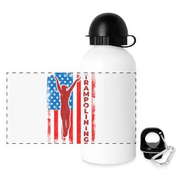 Trampolinspringen USA Flagge - Panorama Trinkflasche mit Deckel 500 ml - Weiß - Vorne