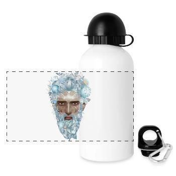 mysterious portrait of an Aquarius - Panoramic Thermal Bottle with Lid 500 ml - white - Front