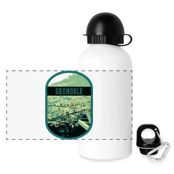 Panoramic Grenoble: Single View Cable Car - Panoramic Thermal Bottle with Lid 500 ml - white - Front
