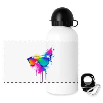 Lunettes de soleil - Gourde panoramique avec couvercle 500 ml - blanc - Devant