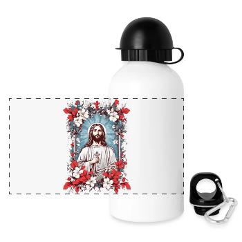 Mon Dieu - Gourde panoramique avec couvercle 500 ml - blanc - Devant