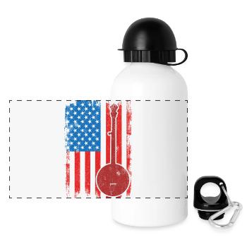 Banjo 4. Juli USA - Panorama Trinkflasche mit Deckel 500 ml - Weiß - Vorne
