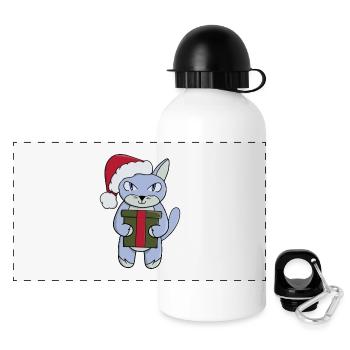 Ein Geschenk vom Weihnachtsmann - Panorama Trinkflasche mit Deckel 500 ml - Weiß - Vorne