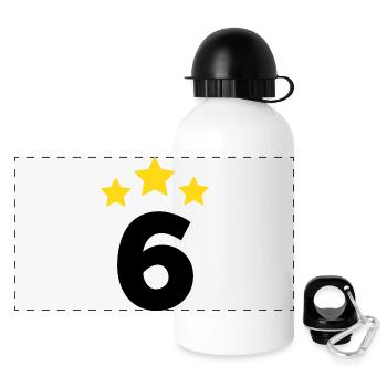 6 Year Star - 6th Anniversary Gift - Panoramic Thermal Bottle with Lid 500 ml - white - Front