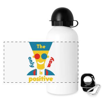 TheOnlyWayIsPositive - French Prince - Panorama Trinkflasche mit Deckel 500 ml - Weiß - Vorne