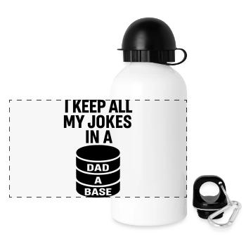 Dad-A-Base - Conception de blagues de papa pour les papas nerds - Gourde panoramique avec couvercle 500 ml - blanc - Devant