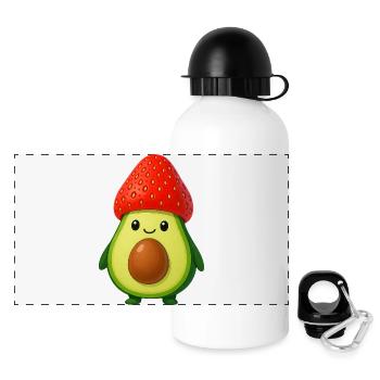 Drôle d’avocat fraise chapeau Fruity Fun - Gourde panoramique avec couvercle 500 ml - blanc - Devant
