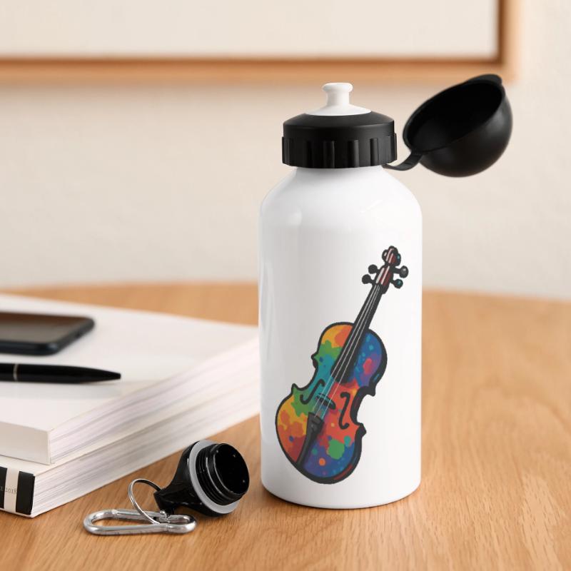 Violon Violon Éclaboussures de Couleur Gourde panoramique avec couvercle 500 ml