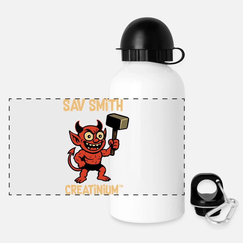 Sav Smith – Der Chaoskobold - Panorama Trinkflasche mit Deckel 500 ml - Weiß
