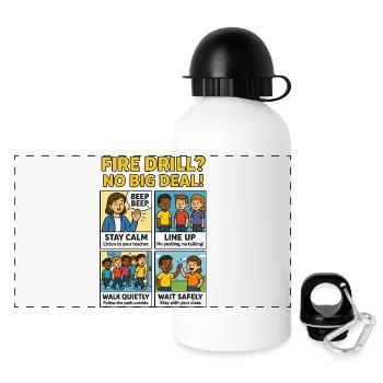 Feueralarm leicht gemacht - Panorama Trinkflasche mit Deckel 500 ml - Weiß - Vorne