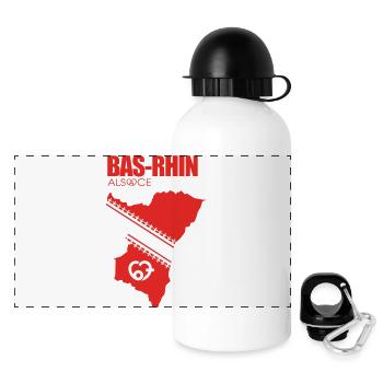 Bas-Rhin 67 - Panorama Trinkflasche mit Deckel 500 ml - Weiß - Vorne