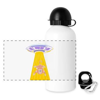 Pavian Primat Affe Affen Baboon - Panorama Trinkflasche mit Deckel 500 ml - Weiß - Vorne