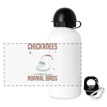  Chickadee Bird Seeds Stuffed Animal Birdwatcher - Panoramic Thermal Bottle with Lid 500 ml - white - Front