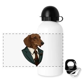 Dachshund in suit - Panoramic Thermal Bottle with Lid 500 ml - white - Front