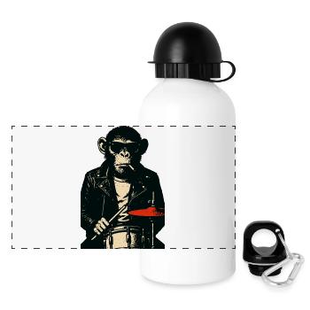 Chimp Rebel Drummer - Panoramic Thermal Bottle with Lid 500 ml - white - Front