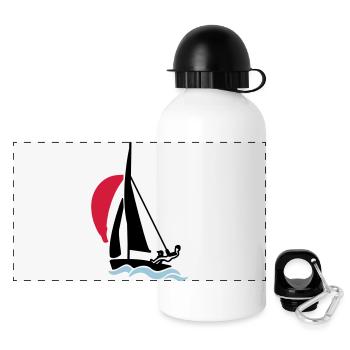 Youth sailing dinghy (420 470 505) sailboat - Panoramic Thermal Bottle with Lid 500 ml - white - Front