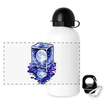 Fusion du cube au clair de lune - Gourde panoramique avec couvercle 500 ml - blanc - Devant