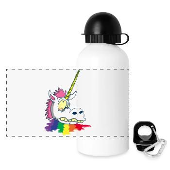 Tête coupée d'une licorne - Gourde panoramique avec couvercle 500 ml - blanc - Devant