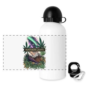 NORTHERN LIGHTS - Panorama Trinkflasche mit Deckel 500 ml - Weiß - Vorne