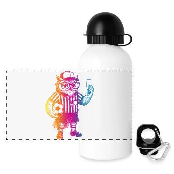 Soccer Owl - Gourde panoramique avec couvercle 500 ml - blanc - Devant