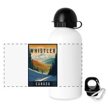Winter Wonderland Whistler au Canada - Gourde panoramique avec couvercle 500 ml - blanc - Devant