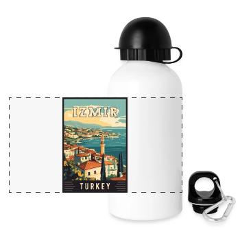 Découvrez la beauté d’Izmir en Turquie - Gourde panoramique avec couvercle 500 ml - blanc - Devant