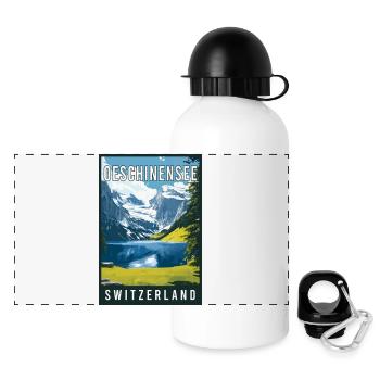 Experience Alpine Gem Oeschinensee in Switzerland - Panoramic Thermal Bottle with Lid 500 ml - white - Front