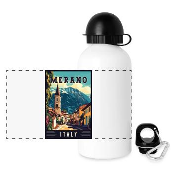 Entdecken Sie das atemberaubende Merano in Italien - Panorama Trinkflasche mit Deckel 500 ml - Weiß - Vorne