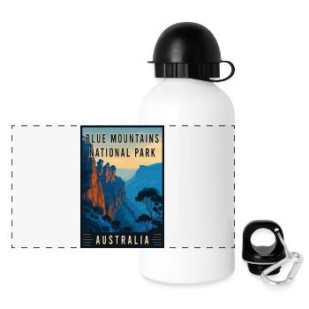 Erleben Sie den Blue Mountains Nationalpark in Austral - Panorama Trinkflasche mit Deckel 500 ml - Weiß - Vorne