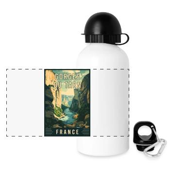 Experience Breathtaking Gorges du Tarn in France - Panoramic Thermal Bottle with Lid 500 ml - white - Front