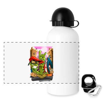 Breakdance - Panorama Trinkflasche mit Deckel 500 ml - Weiß - Vorne