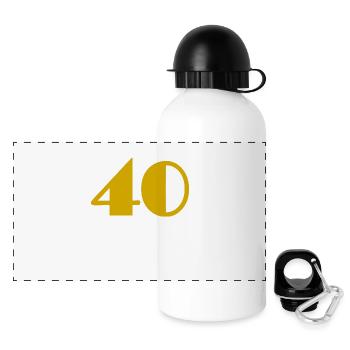 40. 40 ANS. 40e ANNIVERSAIRE. ANNIVERSAIRE 40 ANS. - Gourde panoramique avec couvercle 500 ml - blanc - Devant