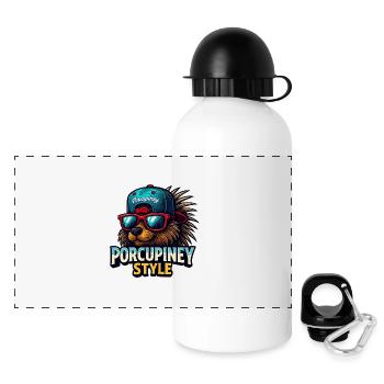 PORCUPINEY STYLE - Panorama Trinkflasche mit Deckel 500 ml - Weiß - Vorne