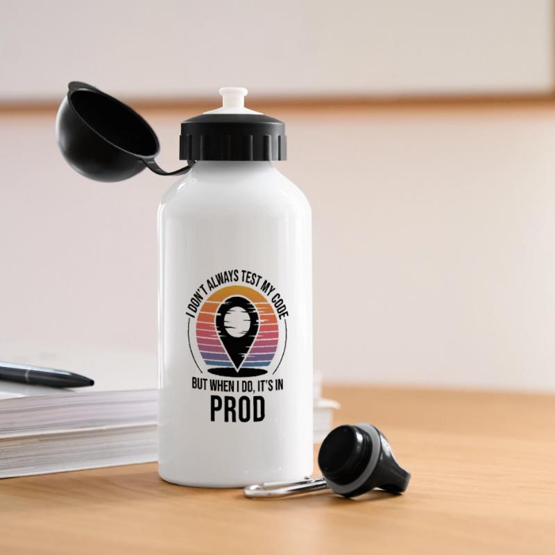 Entwickler Programmierer Programmierer Prod Testing Humor Panorama Trinkflasche mit Deckel 500 ml