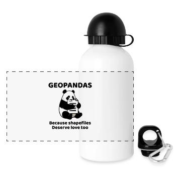 GeoPandas Shapefiles GIS Python Data Love - Panoramic Thermal Bottle with Lid 500 ml - white - Front