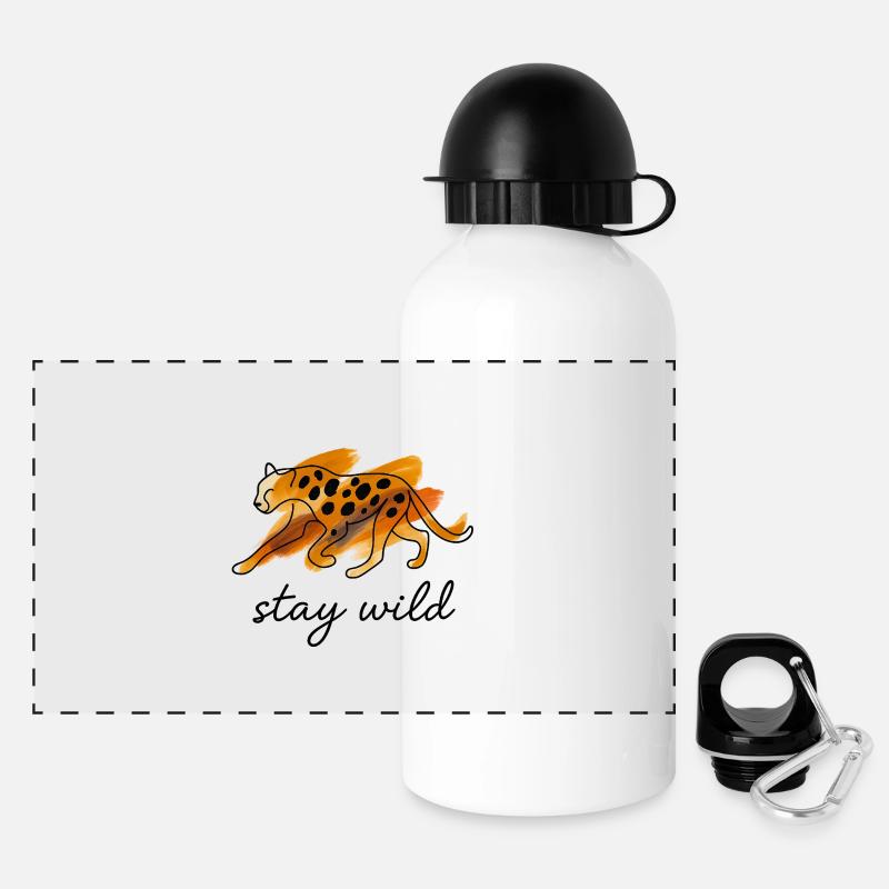 🐆 Stay Wild 🐆 - Panoramic Thermal Bottle with Lid 500 ml - white