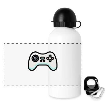 Gamepad-Logo - Panorama Trinkflasche mit Deckel 500 ml - Weiß - Vorne