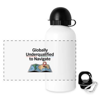 Globally Underqualified Navigation GIS Humor - Panoramic Thermal Bottle with Lid 500 ml - white - Front