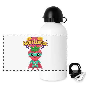 Strawberry in suit - Panoramic Thermal Bottle with Lid 500 ml - white - Front
