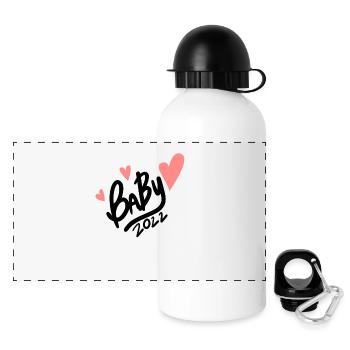 Baby 2022 - Birth Pregnant 2022 - Panoramic Thermal Bottle with Lid 500 ml - white - Front