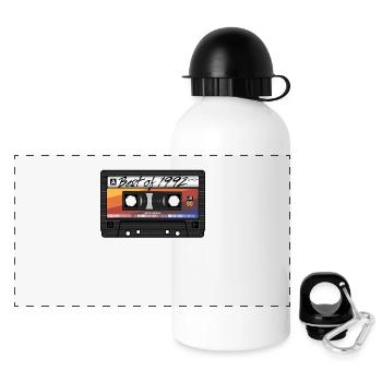 Best Of 1992 Mixtape Kassette 90er Jahre Party Mix - Panorama Trinkflasche mit Deckel 500 ml - Weiß - Vorne