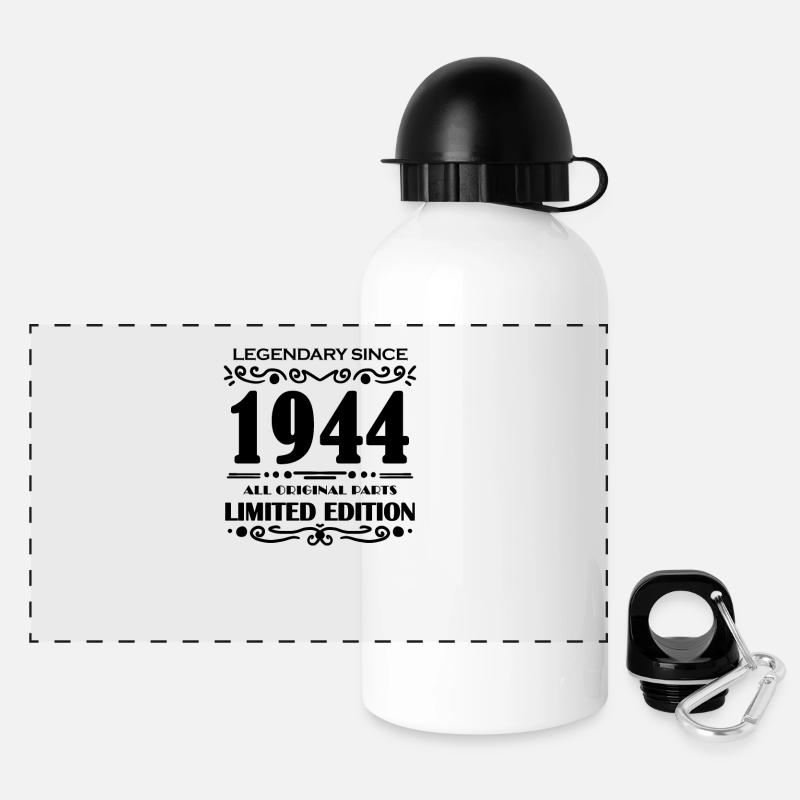 1944 - Born 1944 - Built in 1944 - Panoramic Thermal Bottle with Lid 500 ml - white