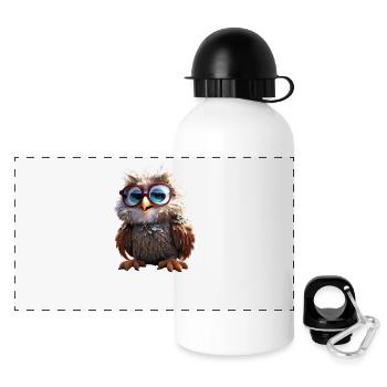Owl Barn Owl Gift Owl Owl Owl Cute Owls - Panoramic Thermal Bottle with Lid 500 ml - white - Front