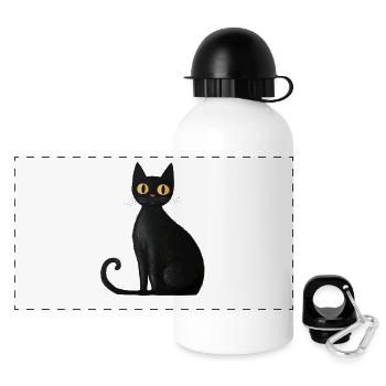 Feed Me Human, Cat lover shirt, Bags, Shirt, Tank - Panoramic Thermal Bottle with Lid 500 ml - white - Front
