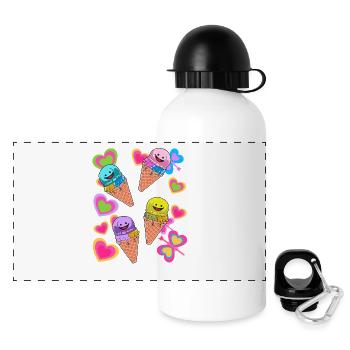 Cream Summer Child Children - Panoramic Thermal Bottle with Lid 500 ml - white - Front