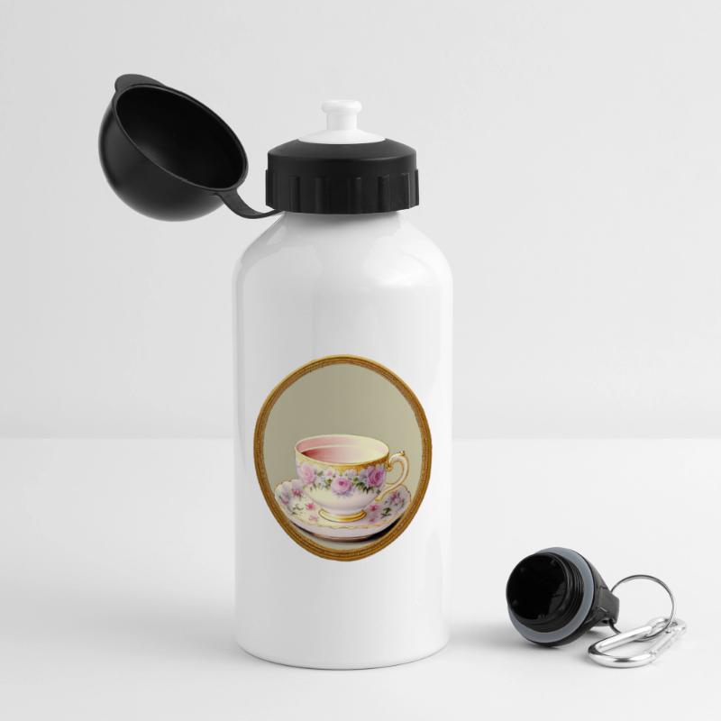 Eine Tasse Tee oder Kaffee? Panorama Trinkflasche mit Deckel 500 ml