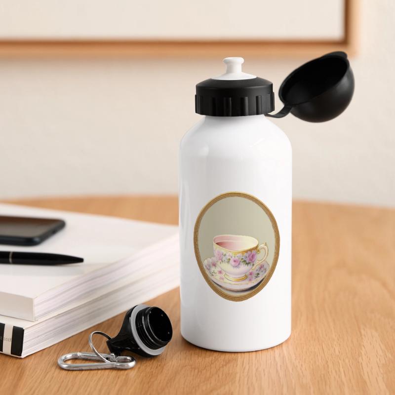 Eine Tasse Tee oder Kaffee? Panorama Trinkflasche mit Deckel 500 ml