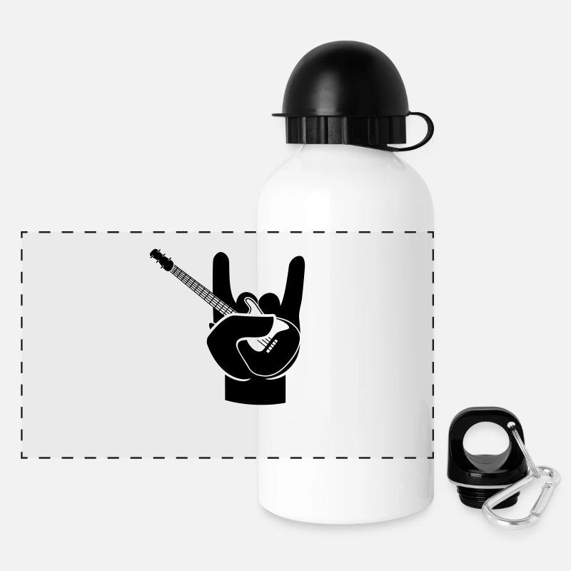 Lets rock - Panorama Trinkflasche mit Deckel 500 ml - Weiß